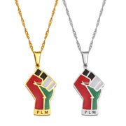 Palestine Lives Matter "PLM" Fist Necklace Chain Pendant