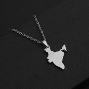 India Outline Map Necklace Chain Pendant