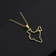 India Outline Map Necklace Chain Pendant