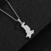 Pakistan Solid Map Necklace Chain Pendant