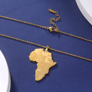 Africa Countries Map Necklace Chain Pendant