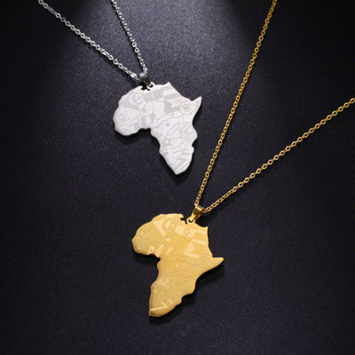 Africa Countries Map Necklace Chain Pendant