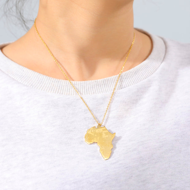 Africa Countries Map Necklace Chain Pendant