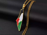 Palestine Map Flag 2.0 Necklace Chain Pendant