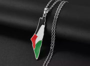 Palestine Map Flag 2.0 Necklace Chain Pendant