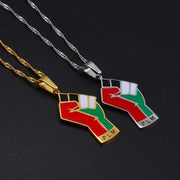 Palestine Lives Matter "PLM" Fist Necklace Chain Pendant