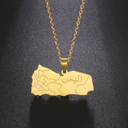 Yemen "اليمن" Map Necklace Chain Pendant