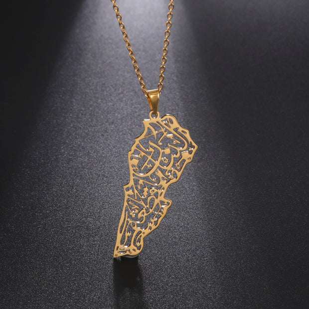 Lebanon Calligraphy Necklace Chain Pendant