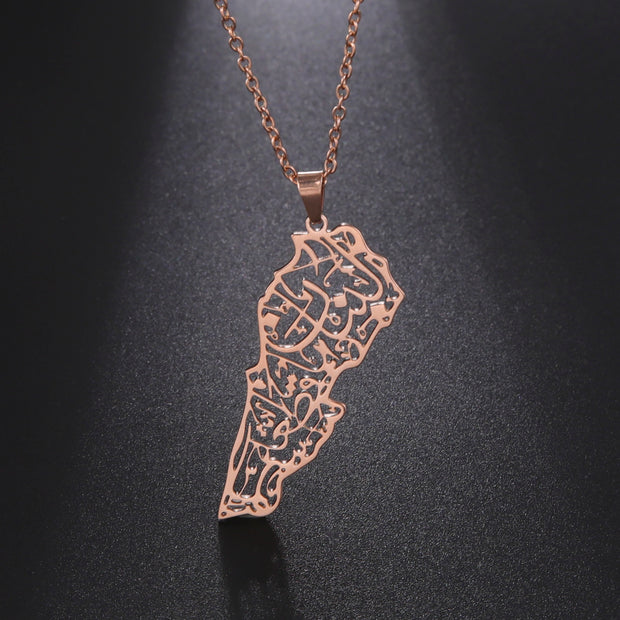 Lebanon Calligraphy Necklace Chain Pendant