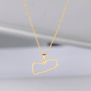 Yemen Outline Map Necklace Chain Pendant