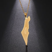 Palestine 3D Map Necklace Chain Pendant