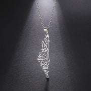 Palestine Quran Calligraphy Necklace Chain Pendant