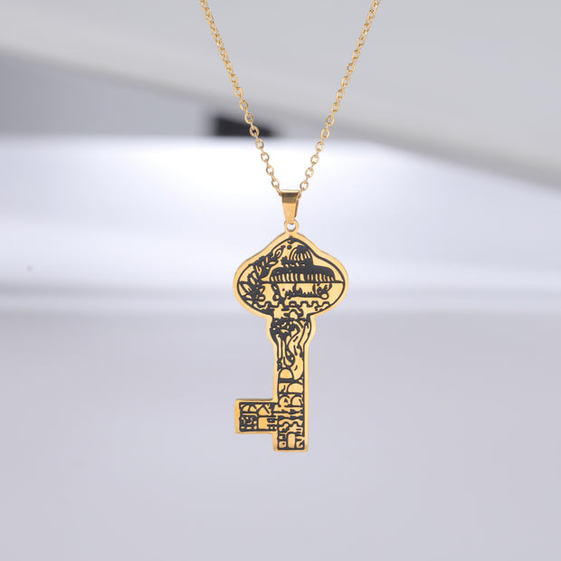 Palestine Nakba Key Necklace Chain Pendant