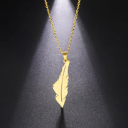 Palestine Feather Necklace Chain Pendant