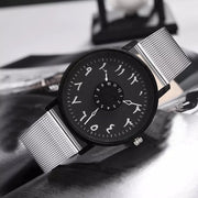 [Smokey] Arabic Numeral Mesh Watch Stainless Steel